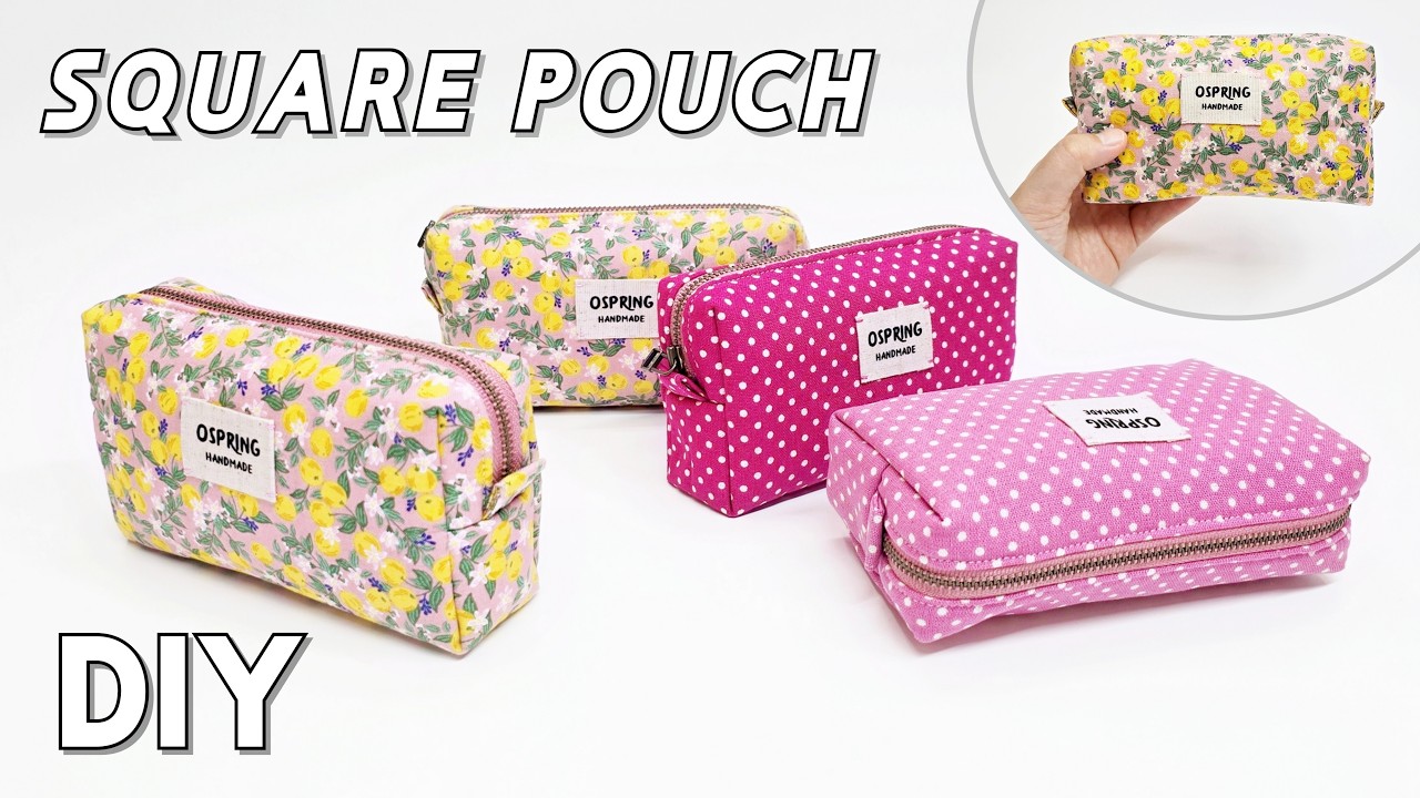 [DIY] Square Pouch | Easy & Quick 🎁 How to make a Zipper Pouch