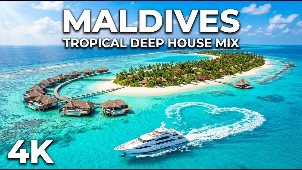 MALDIVES 4K 🏝 Tropical Island Paradise | Deep House Ocean Vibes