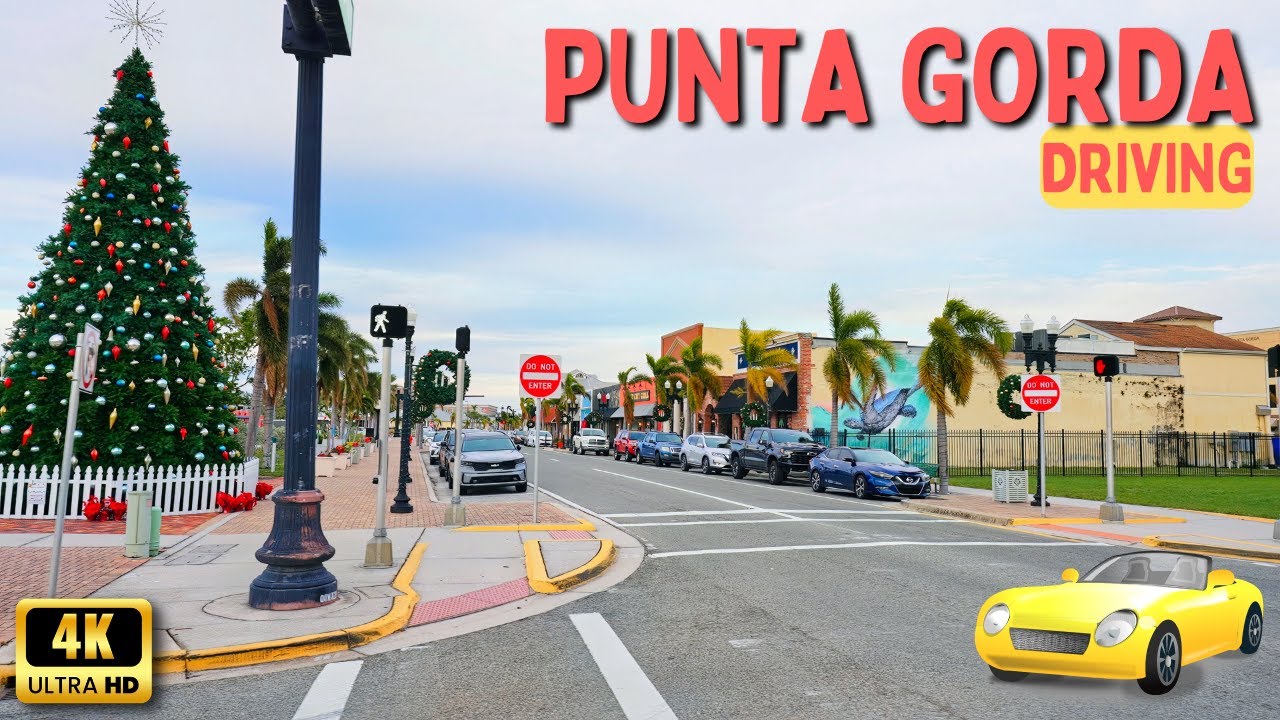 Punta Gorda Florida Driving Through