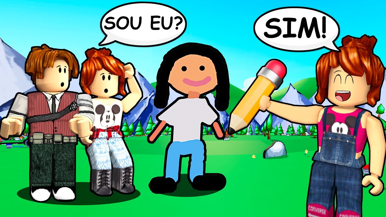 DESENHANDO MINHA M&Atilde;E no ANIVERS&Aacute;RIO DELA! (Roblox Draw n' Spawn!)