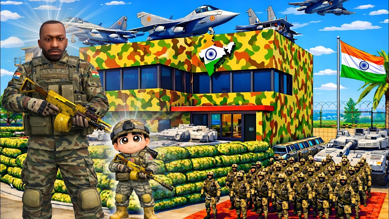 FRANKLIN'S house UPGRADE in ARMY TANK HOUSE in Indian bikes driving 3D || Funntyaa 