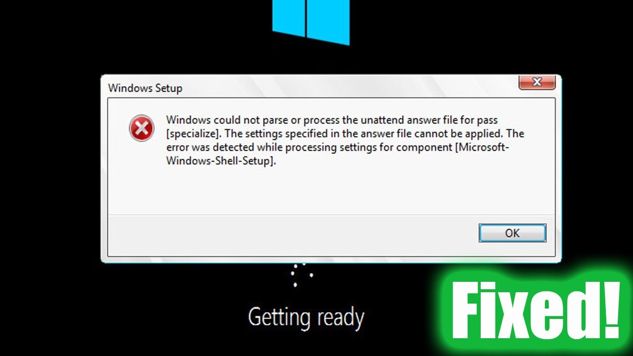 &laquo;Windows не удалось проанализировать или обработать файл ответов автоматической установки&raquo; &mdash; ИСПР...