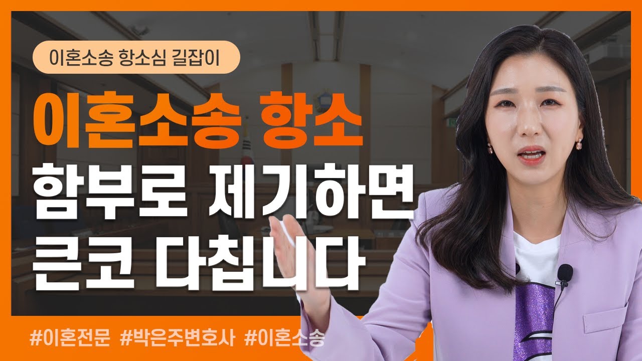 ☑️ 이혼소송 항소심이 능사는 아닙니다! 항소를 제기하기 전 확인해야 할 사항은? | 이혼전문변호사 박은주