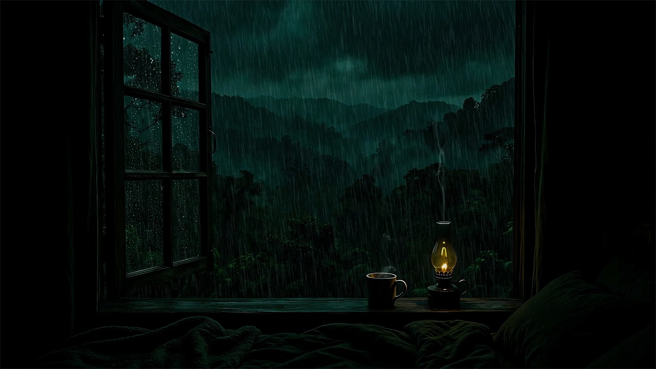 Quiet Rainfall Beyond the Window | Night Ambience for Sleep & Stress Relief