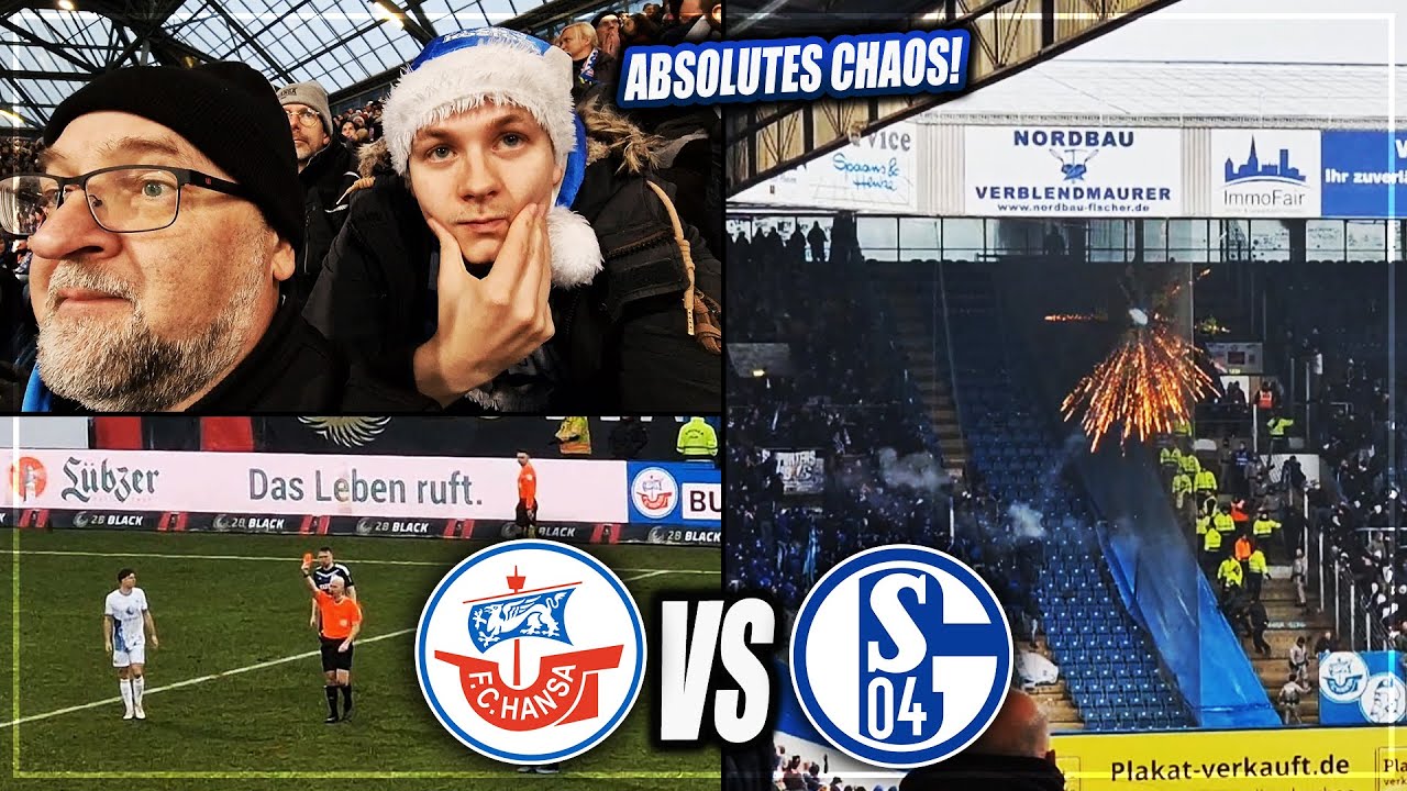 CHAOS PUR! AUSSCHREITUNGEN, UNTERBRECHUNG, VAR & ROTE KARTE: Hansa Rostock - Schalke 04 Stadion Vlog