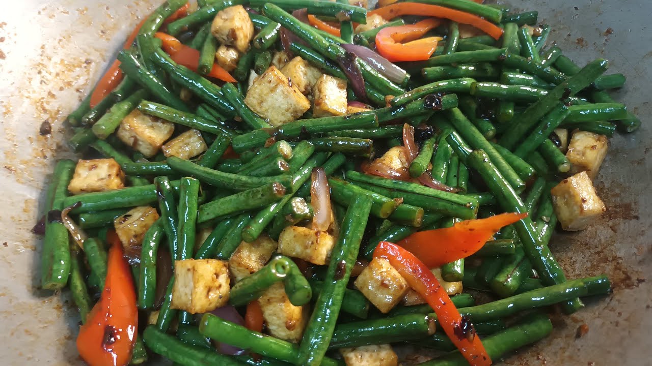 Quick and Easy | Stir Fry String beans and Tofu with black beans