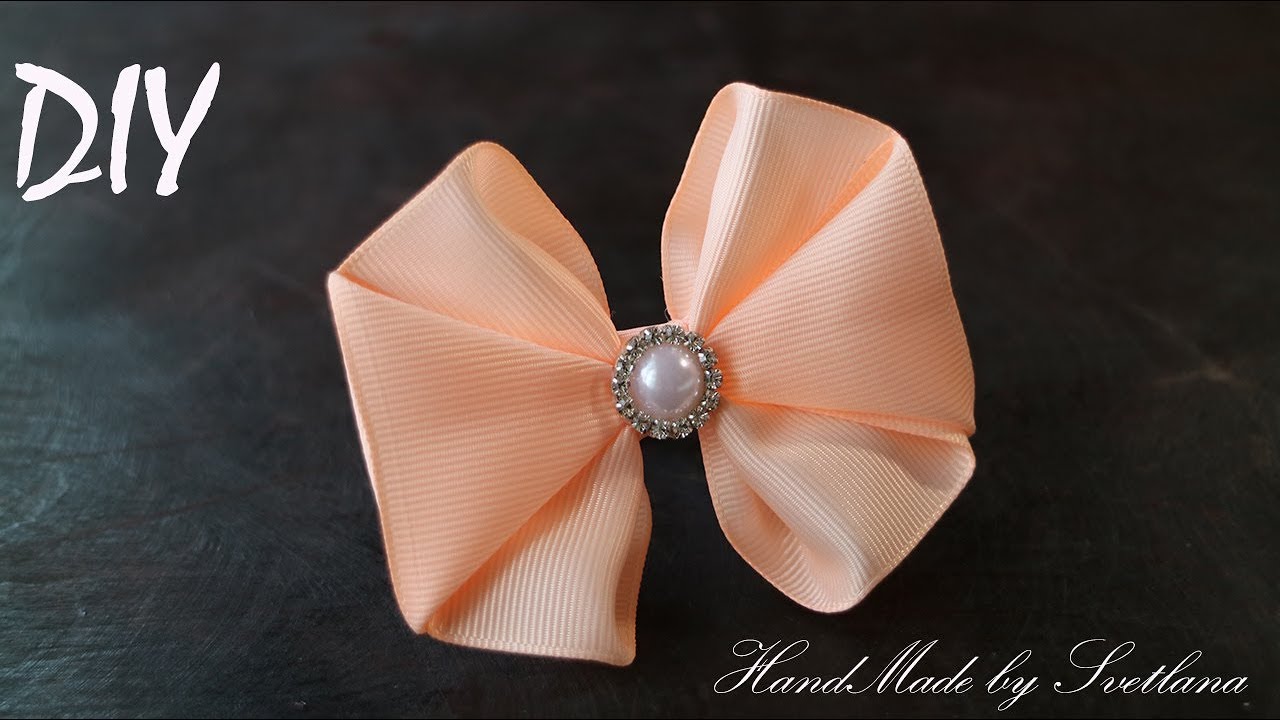 Красивые бантики из репсовой ленты резинки Grosgrain ribbon bow