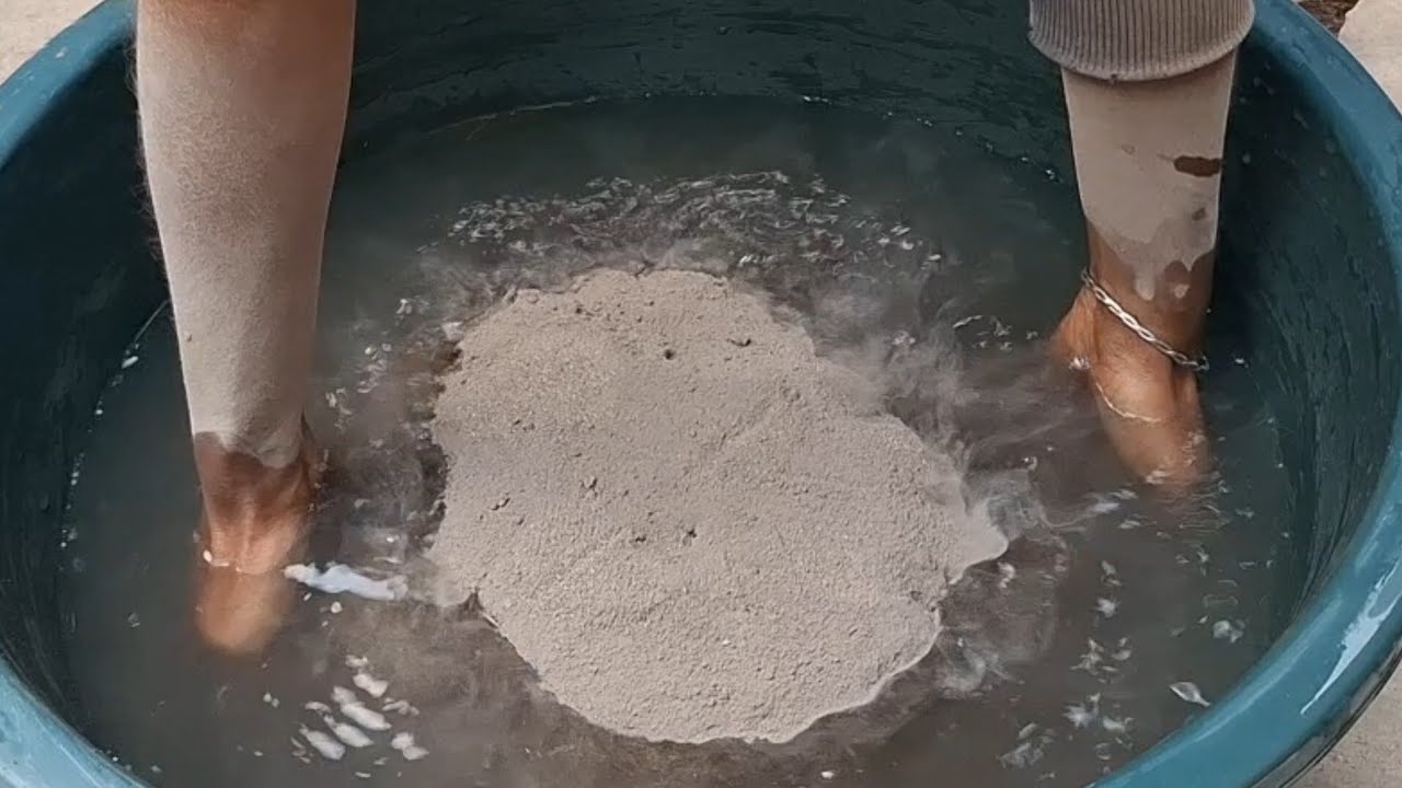 Asmr: Black Sand Cement Slabs/Chunks Water Crumbling 💦💦💦💦💦