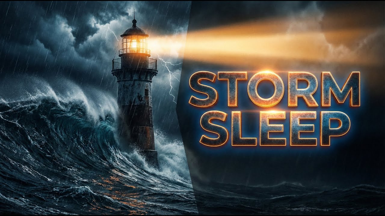 Frozen Lighthouse Storm Ambience ⛈️  6 Hours Seamless Loop for Sleep & Focus (Dark Screen)