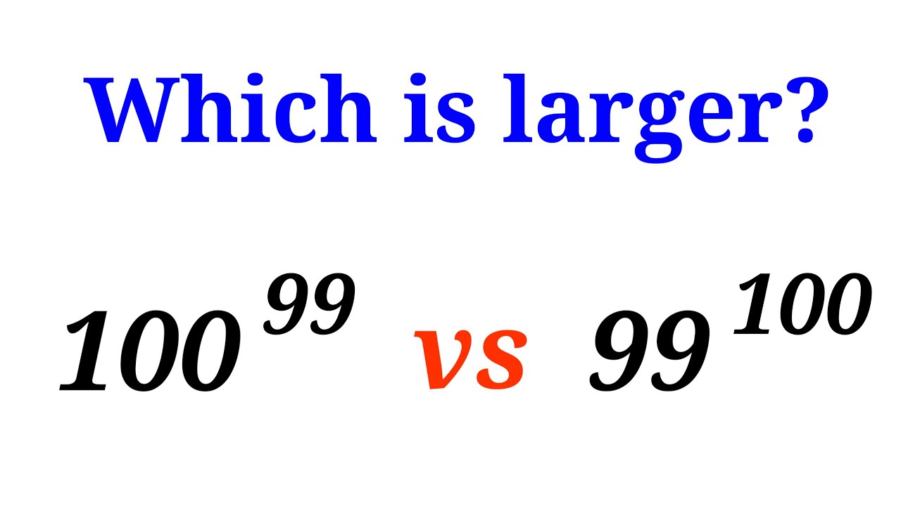 Comparing: 100^99 and 99^100, which is larger?