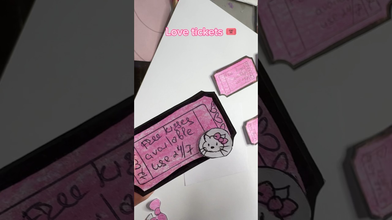 Cute love tickets 🎟️🎀💗 