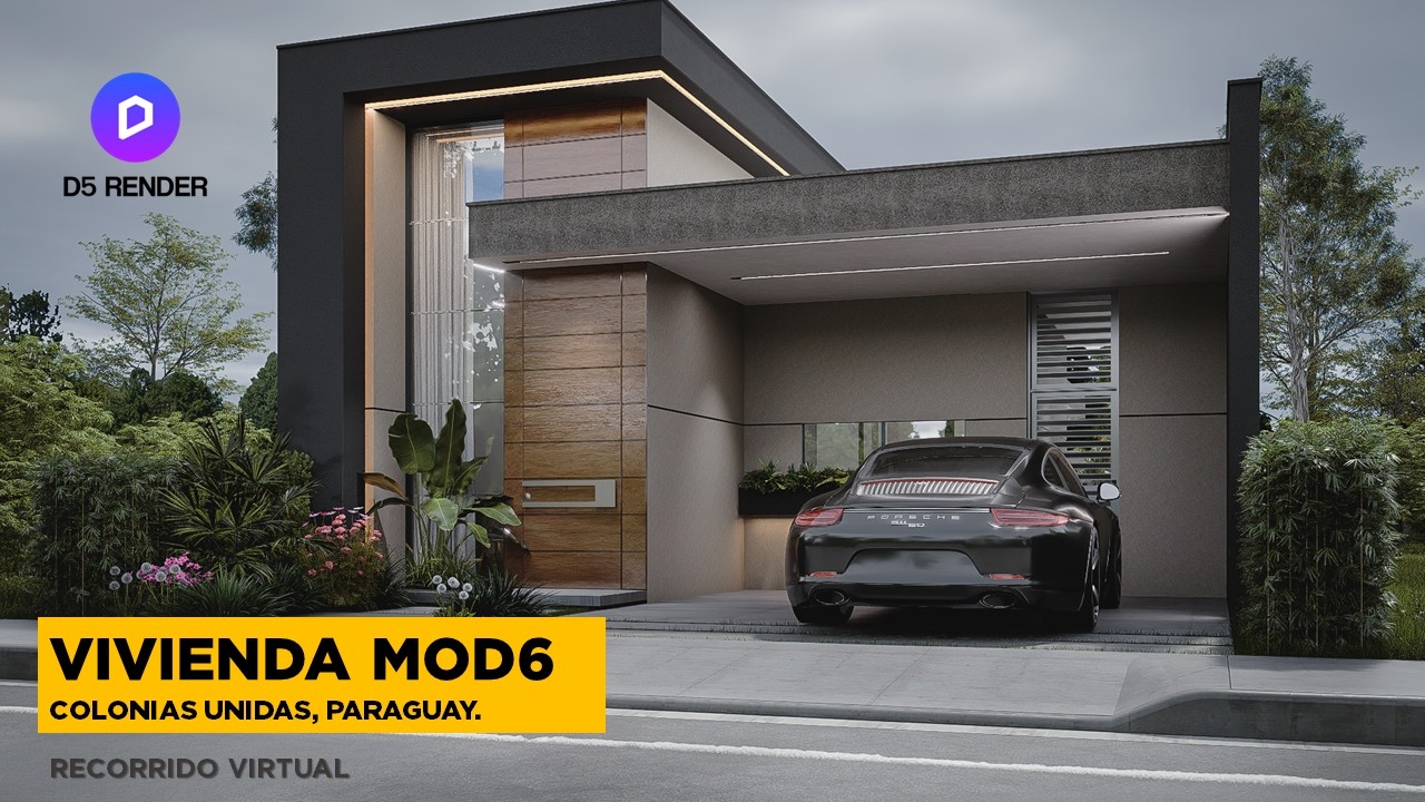 Así Diseñé Esta CASA MODERNA en Paraguay | Fachada Minimalista + Render en D5 RENDER”