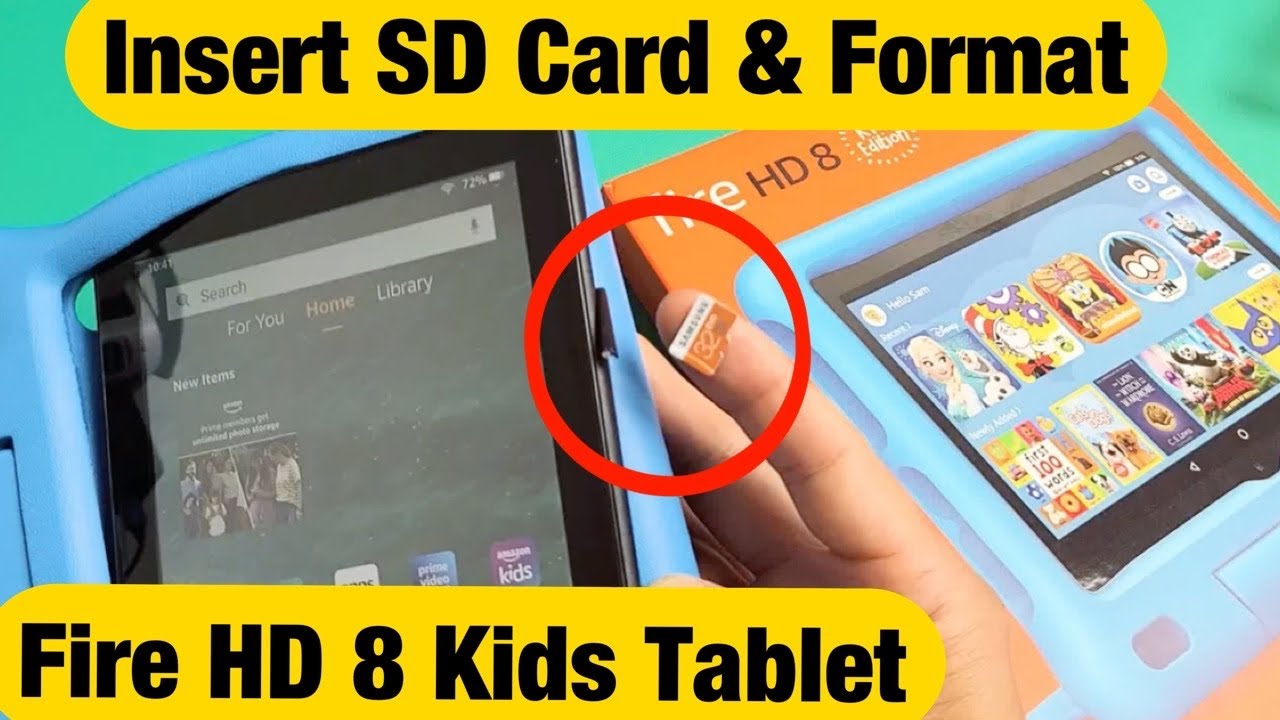 Детский планшет Fire HD 8: как вставить SD-карту и отформатировать