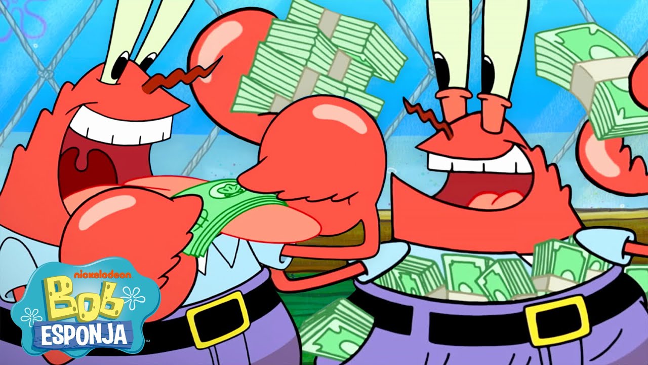 Bob Esponja | 2025 segundos de Mr. Krabs sendo ele mesmo 🦀 | Bob Esponja em Português