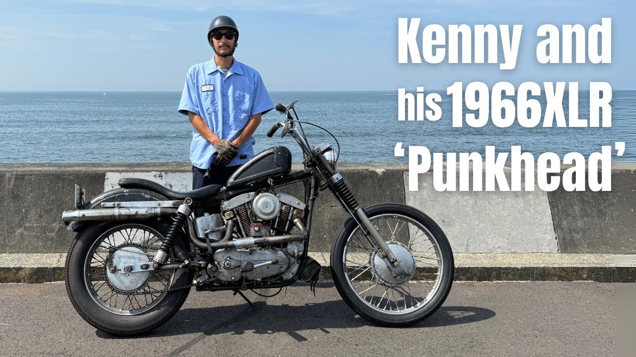 Kenny and his 1966 XLR 'Punkhead' built by Chase Stopnik of HWY