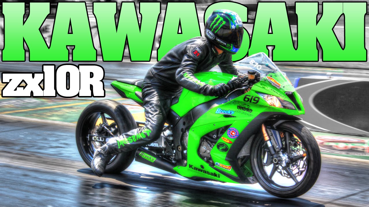 8 second Kawasaki Ninja ZX-10R motorcycle drag racing 2014-2015