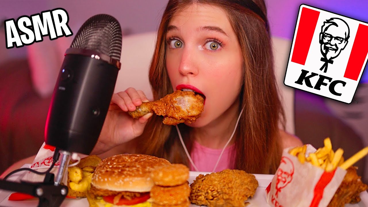 ASMR COMIENDO CONTIGO KFC 🍗🍔 CRUJIENTE Y RELAJANTE (Mouth sounds)