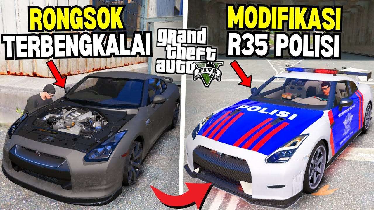 Aku Menemukan Mobil JDM Langka R35 Polisi Rongsok Terbengkalai di Kota - GTA 5 MOD