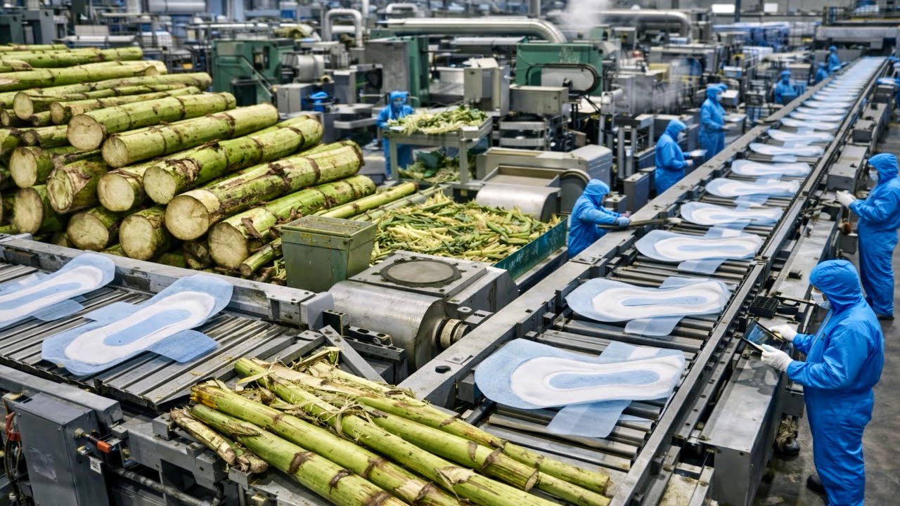 How Millions Of Pads Are Made From Banana Trees | Inside A Modern Factory Process