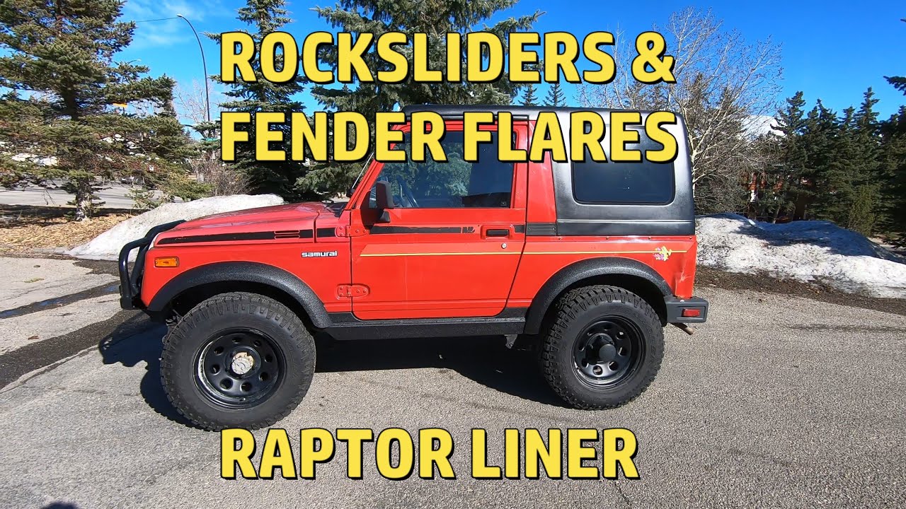 Samurai - Raptor Liner on Rocksliders and Fender Flares
