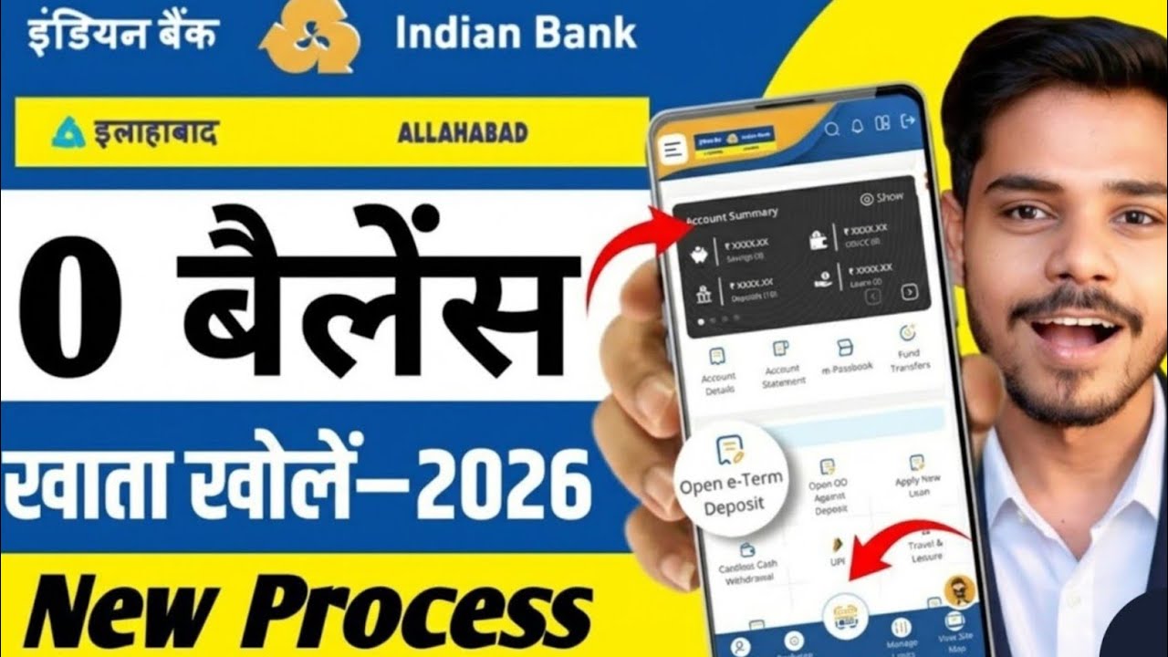 Indian Bank Zero Balance Account Opening Online 2026 | Indian Bank Online Account Opening
