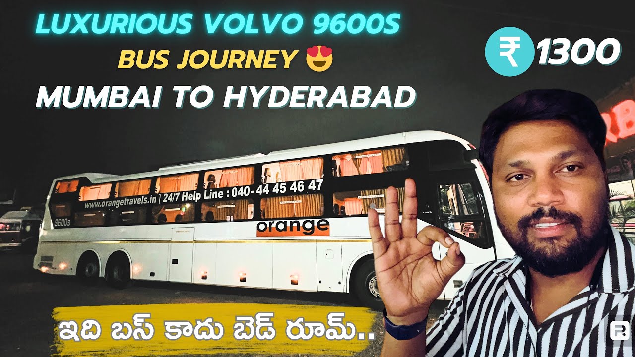 Mumbai to Hyderabad Bus🚍| Luxurious Volvo 9600S Bus Journey | Orange Travels | Shashi & Sons