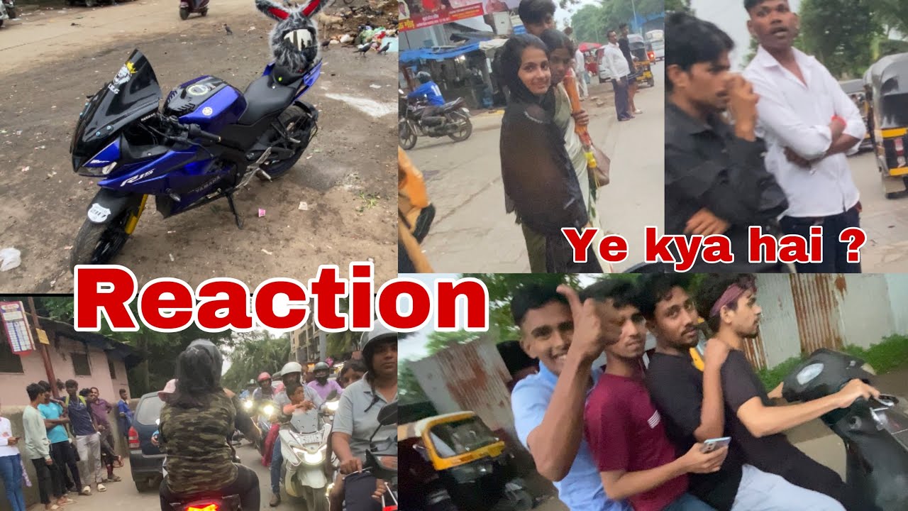 Cute public reaction on yamaha r15 v3 |bunny helmet reaction | market  reaction #r15v3 #yamaha