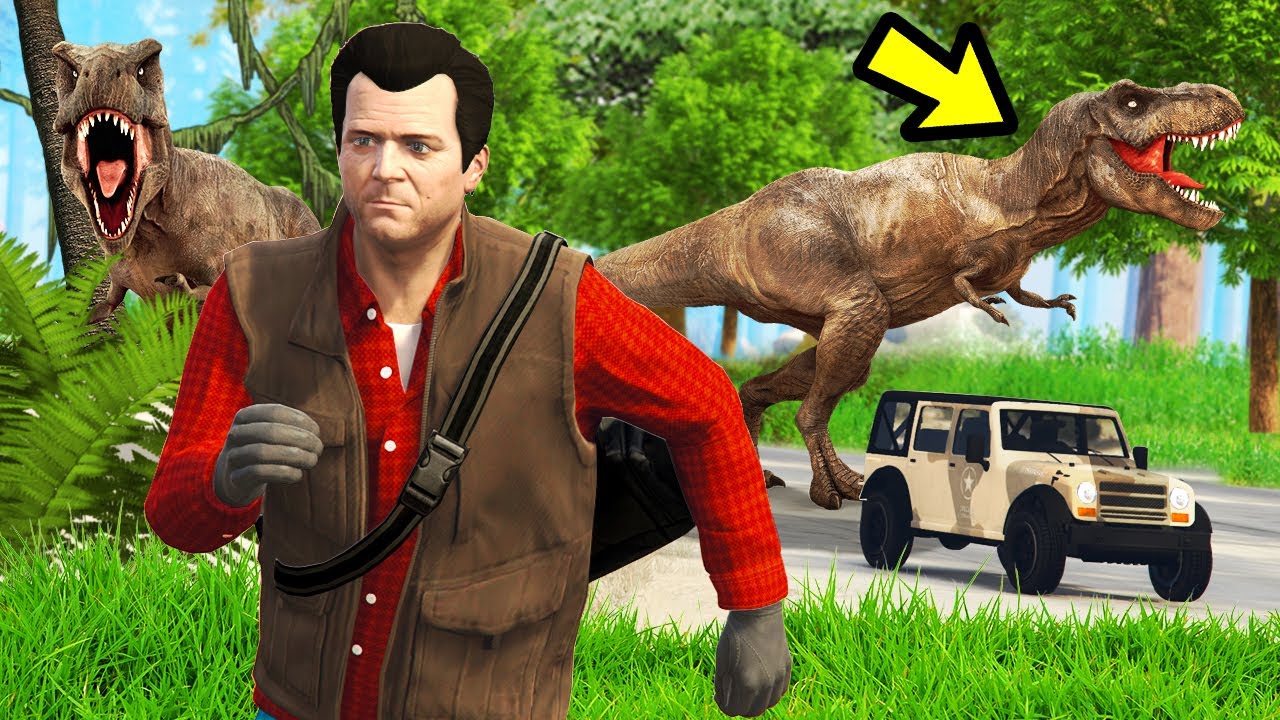 GTA 5 - JURASSIC WORLD!! (230 Million Years Ago)
