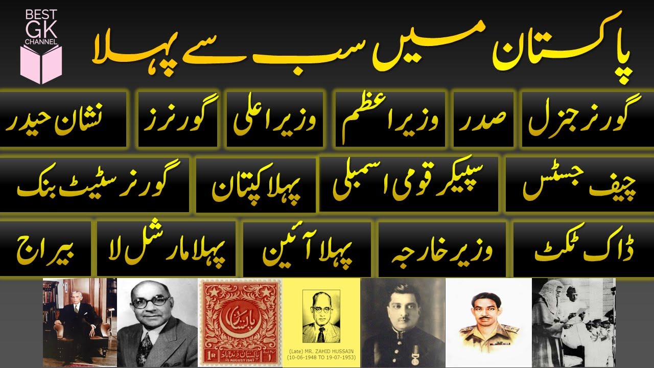 First in Pakistan|List of Important General Knowledge MCQs for FPSC|PPSC|NTS| Test Preparation |Urdu