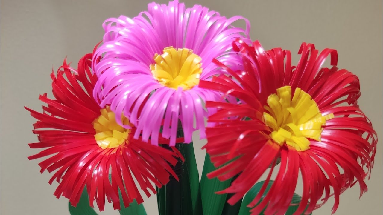 DIY flower by tube  #ทำดอกไม้จากหลอดพลาสติก  EP.1