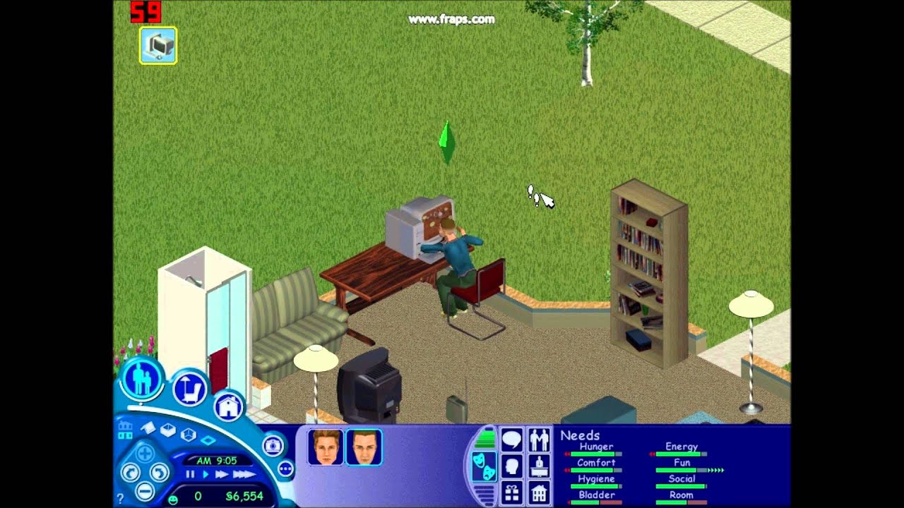 The Sims 1:  Playing Computer Games