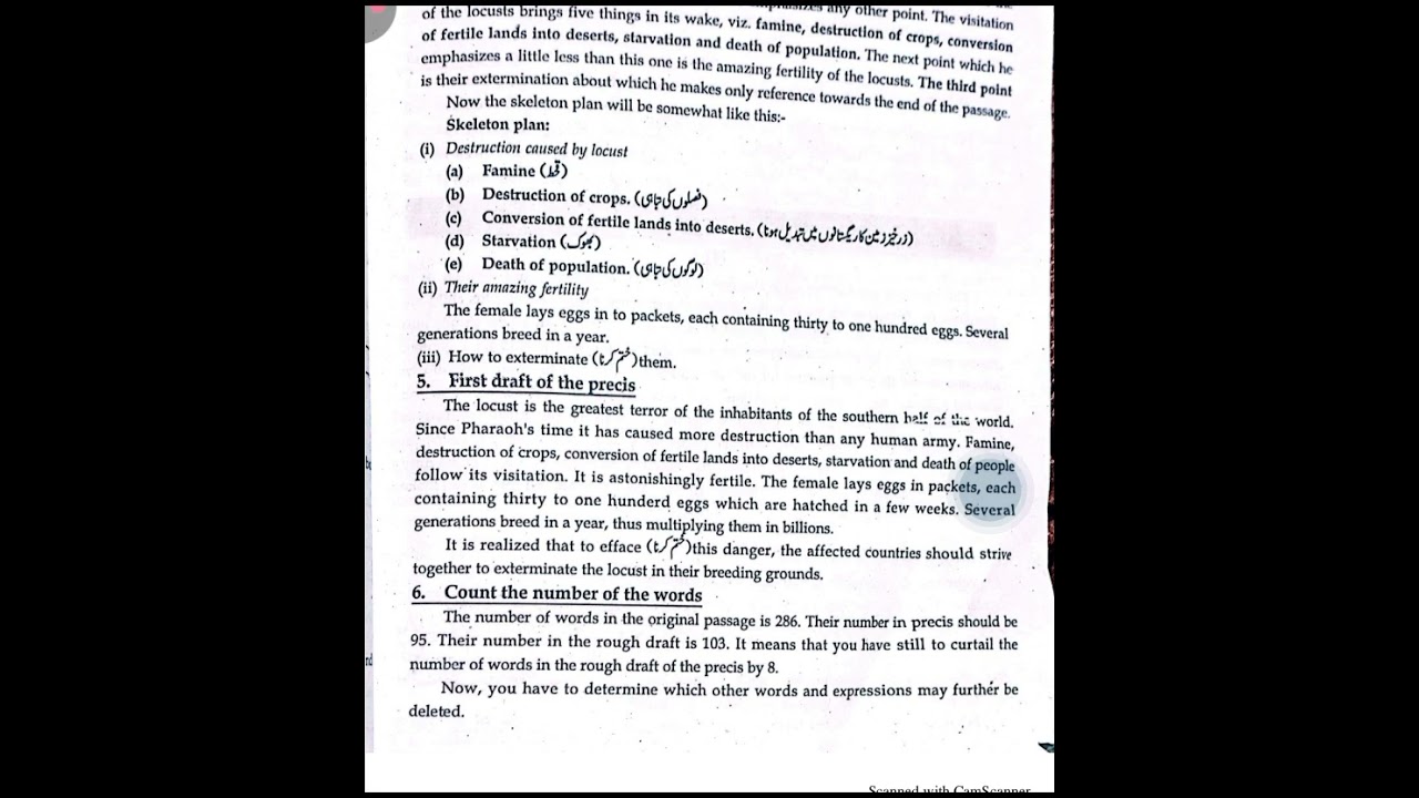 Precis writing, practice, functional English chp #05