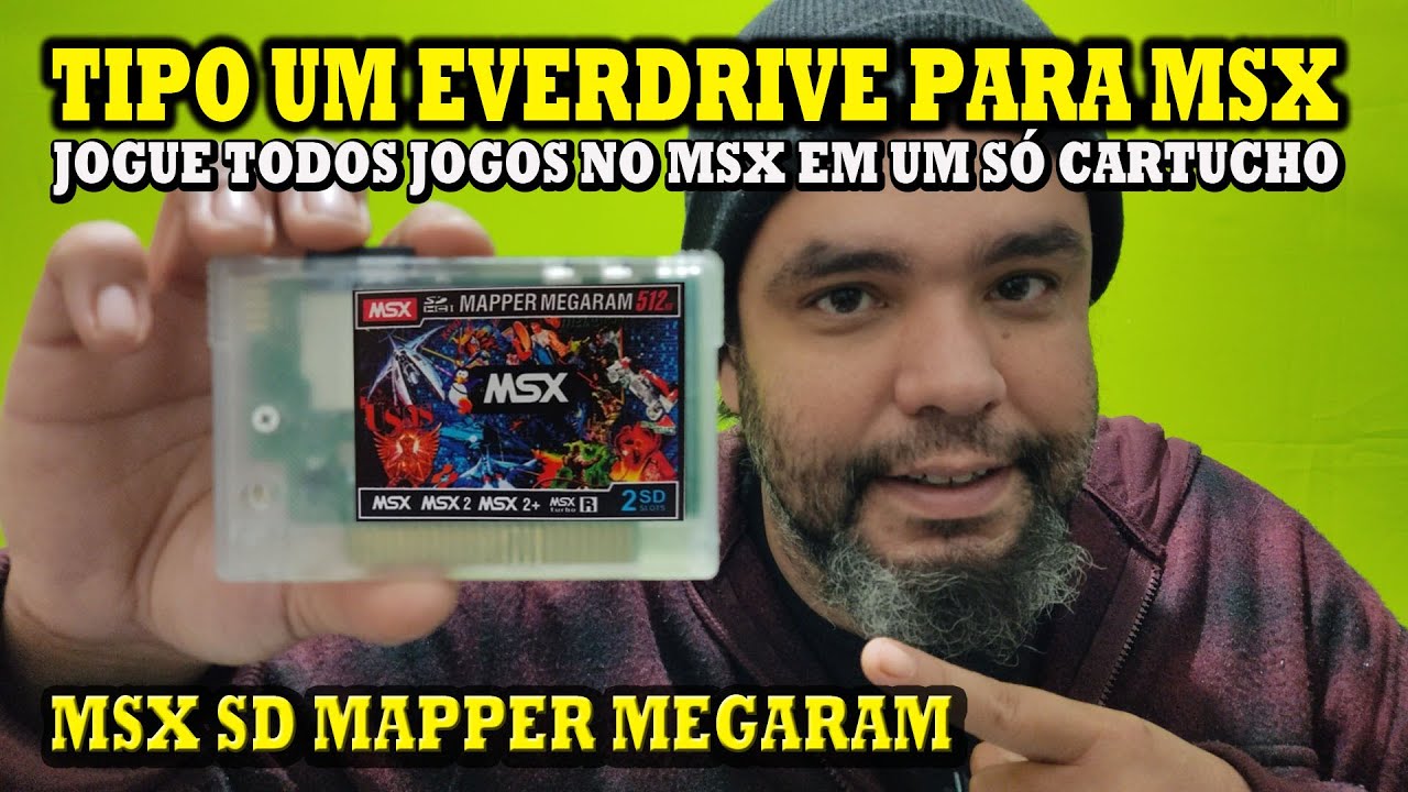 Jogue TODOS jogos do msx com esse cartucho - É como um everdrive para msx - MSX SD Mapper Megaram