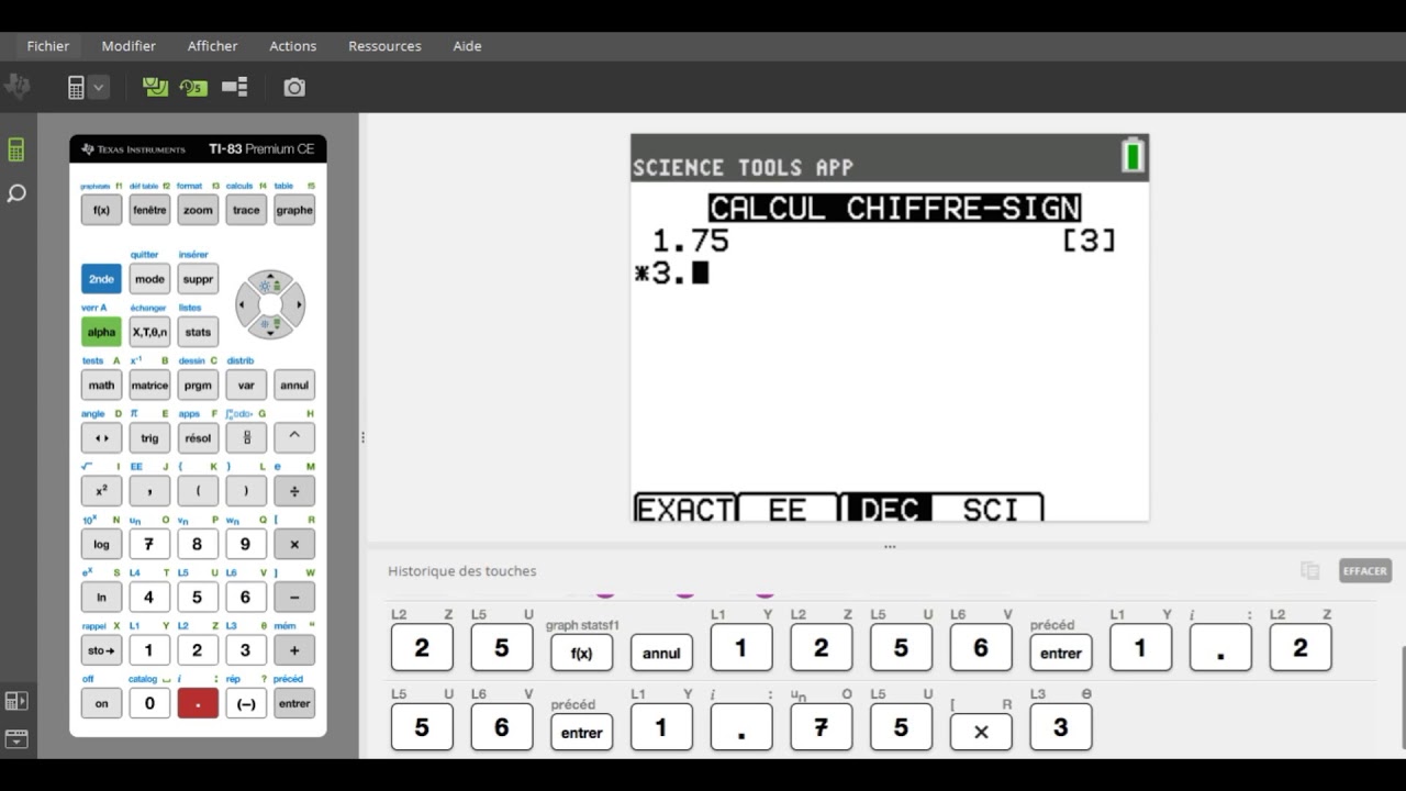 Utiliser l'application SciTools à l'aide de la TI-83 Premium CE (Partie 1)