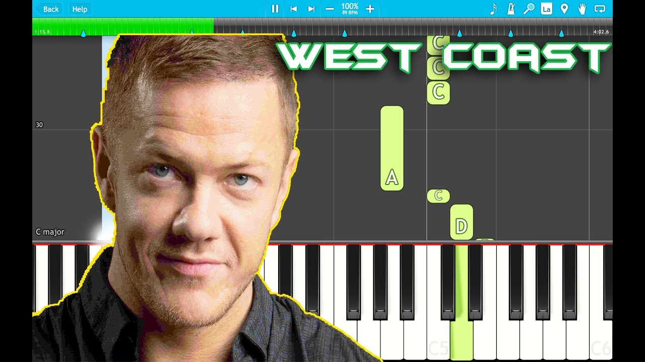Imagine Dragons - West Coast Piano Tutorial EASY (Origins) Piano Cover