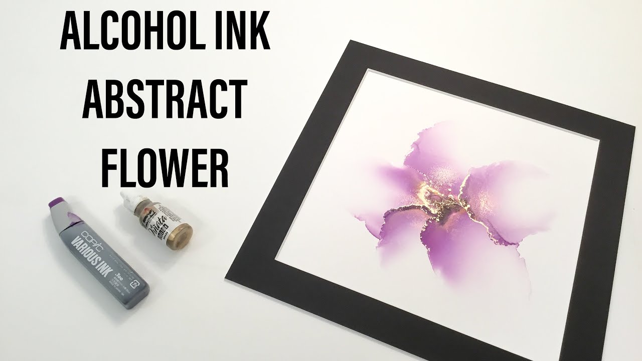 Alcohol ink abstract flower - step by step tutorial [9]