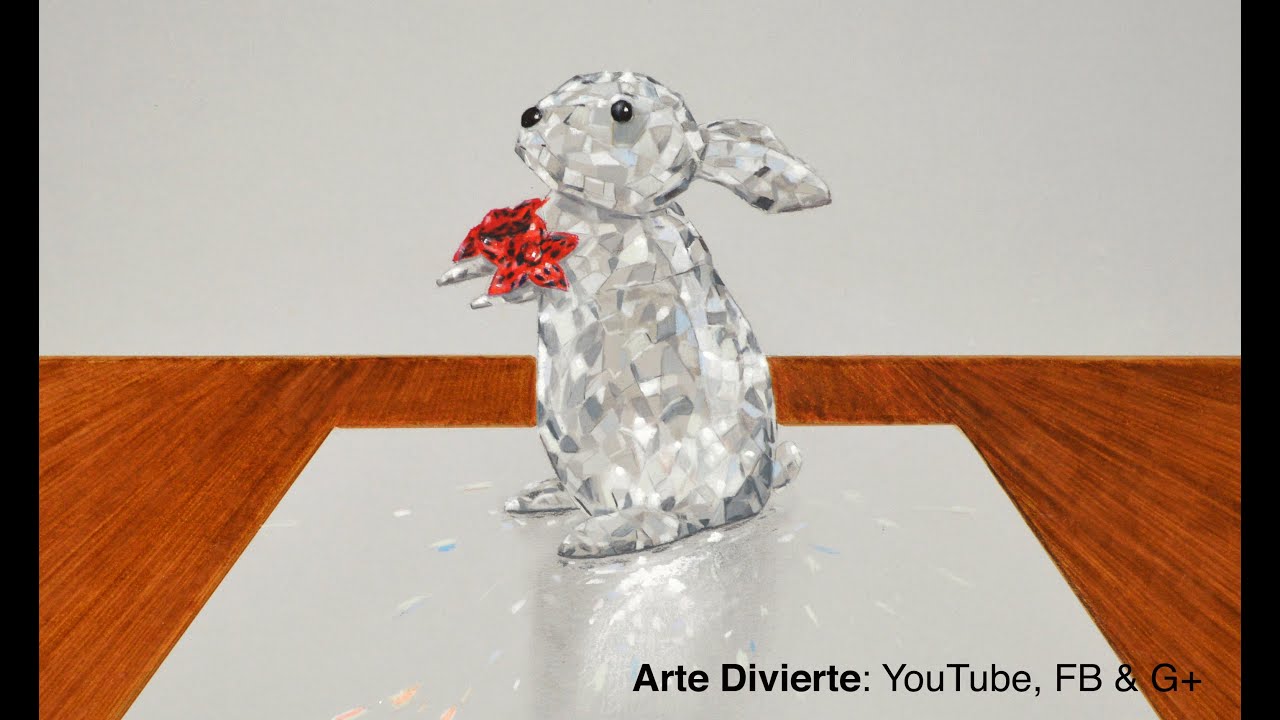 C&oacute;mo dibujar un conejo de Crystal Swarovski - Con efecto 3D
