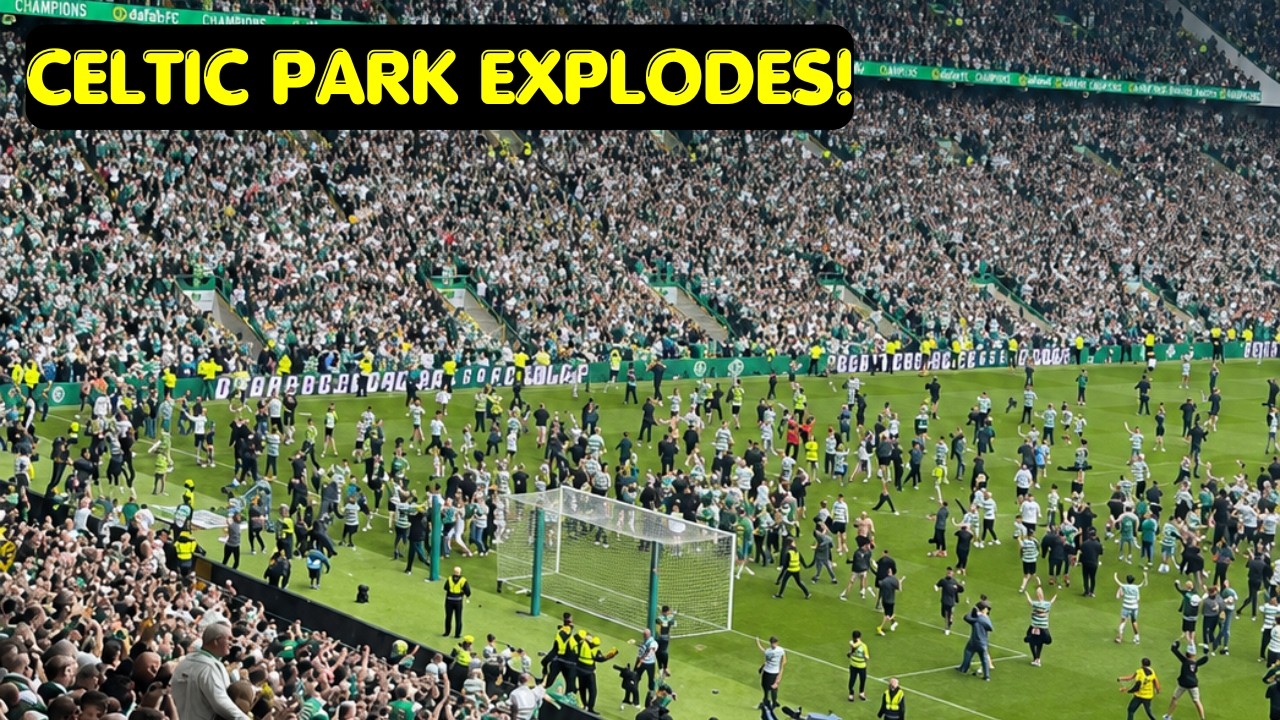CELTIC ARE CHAMPIONS!  Absolute Mayhem & Pitch Invasion at Celtic Park