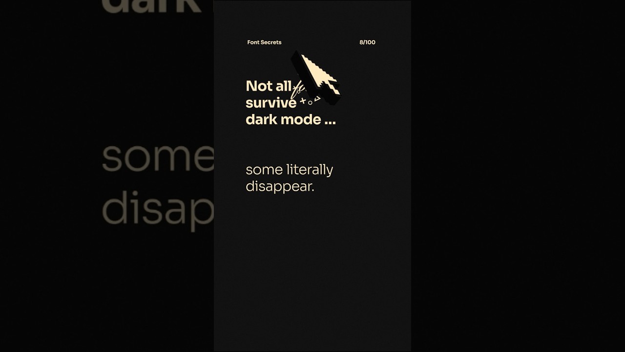 Not all fonts survive dark mode ... Some literally disappear. #fonts #typography #ui