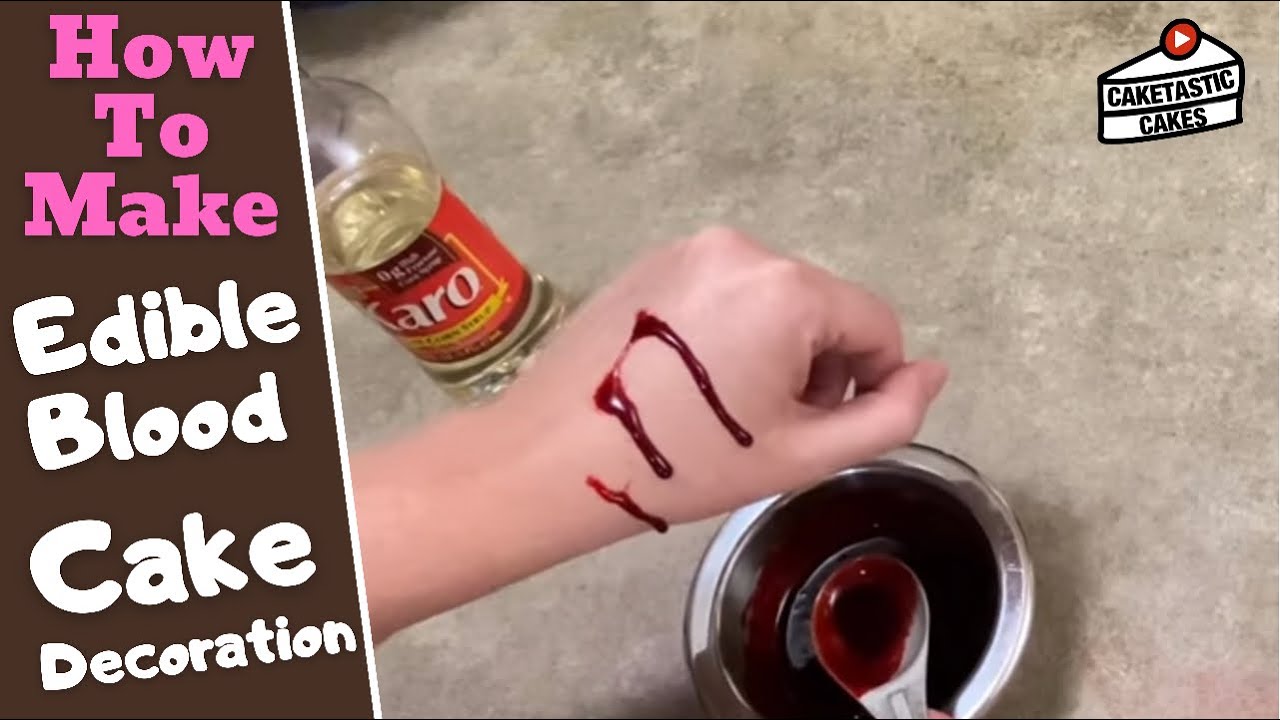 Edible Fake Blood for Halloween Cake Tutorial
