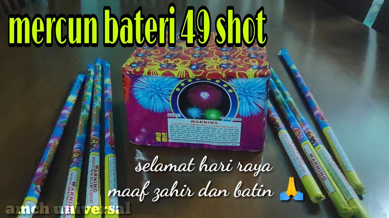 Main mercun bateri 49 shot hd | malam raya 2020 | happy boom