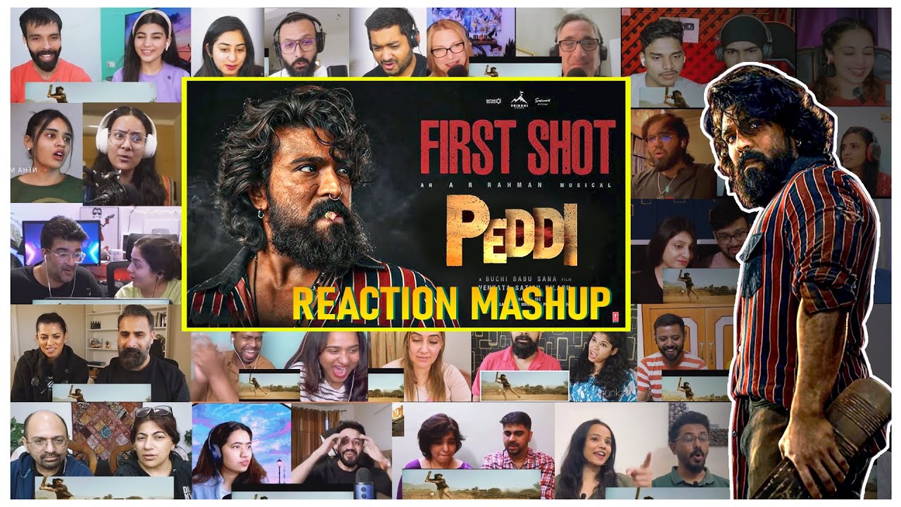 Peddi First Shot Glimpse -  REACTION MASH UP  | Ram Charan | Janhvi Kapoor | NANDHITHA REACTIONS