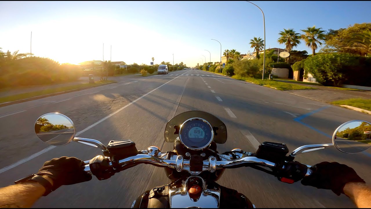 Sunset ride on the seafront⎮MOTO GUZZI CALIFORNIA 1400 CUSTOM