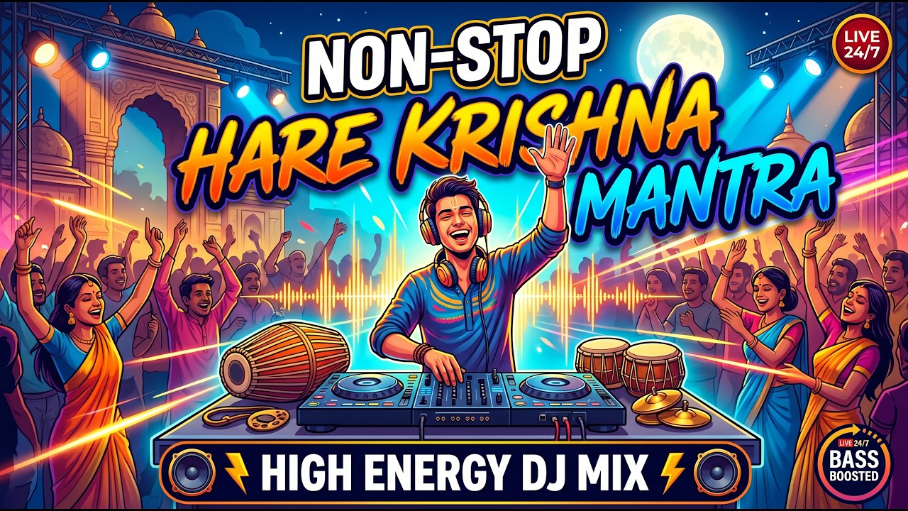Hare Krishna Nonstop DJ Remix 🔥 | Hard Bass |Party Mix 2026 | High Bass Boosted |Spiritual Dance Mix