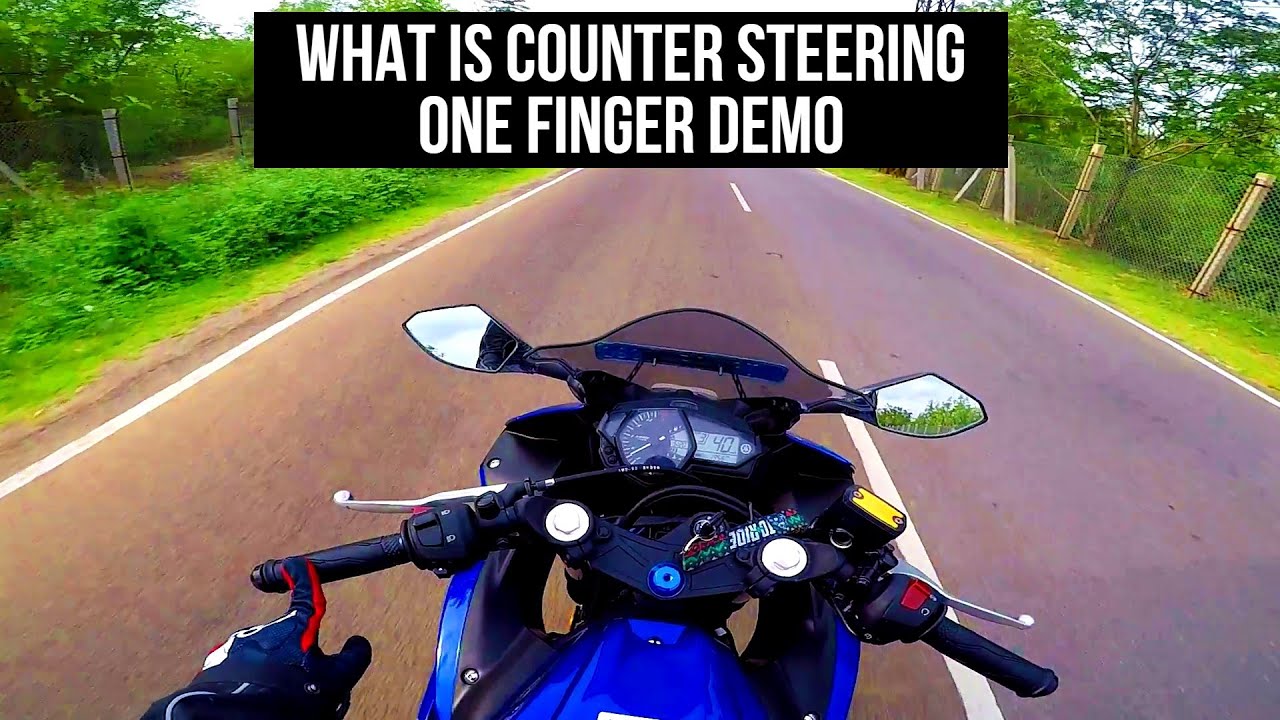 What is Counter Steering? Life Saving Riding Technique One Finger Demo Yamaha R3 Akrapovic