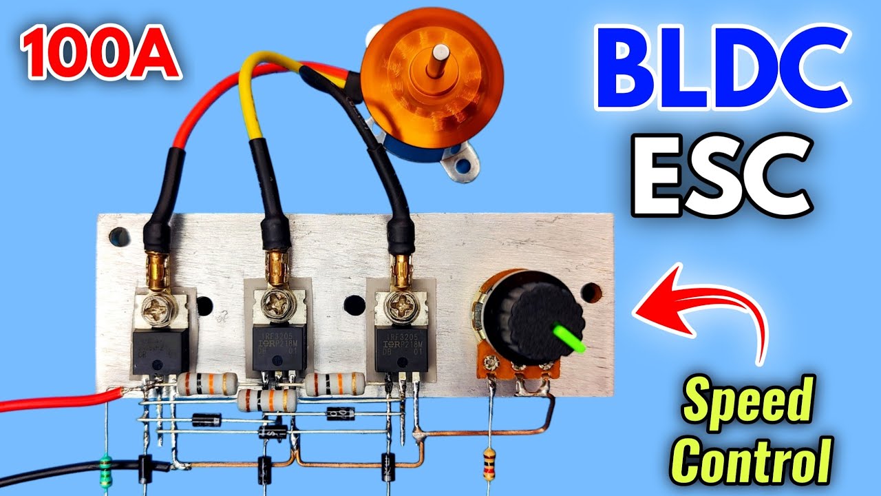 BLDC motor speed controller ESC using irfz44n mosfets