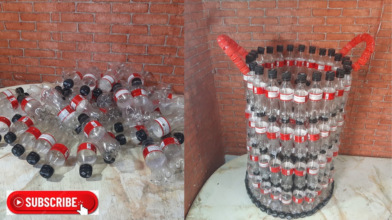 COMO FAZER CESTO COM MINI GARRAFAS PETES .