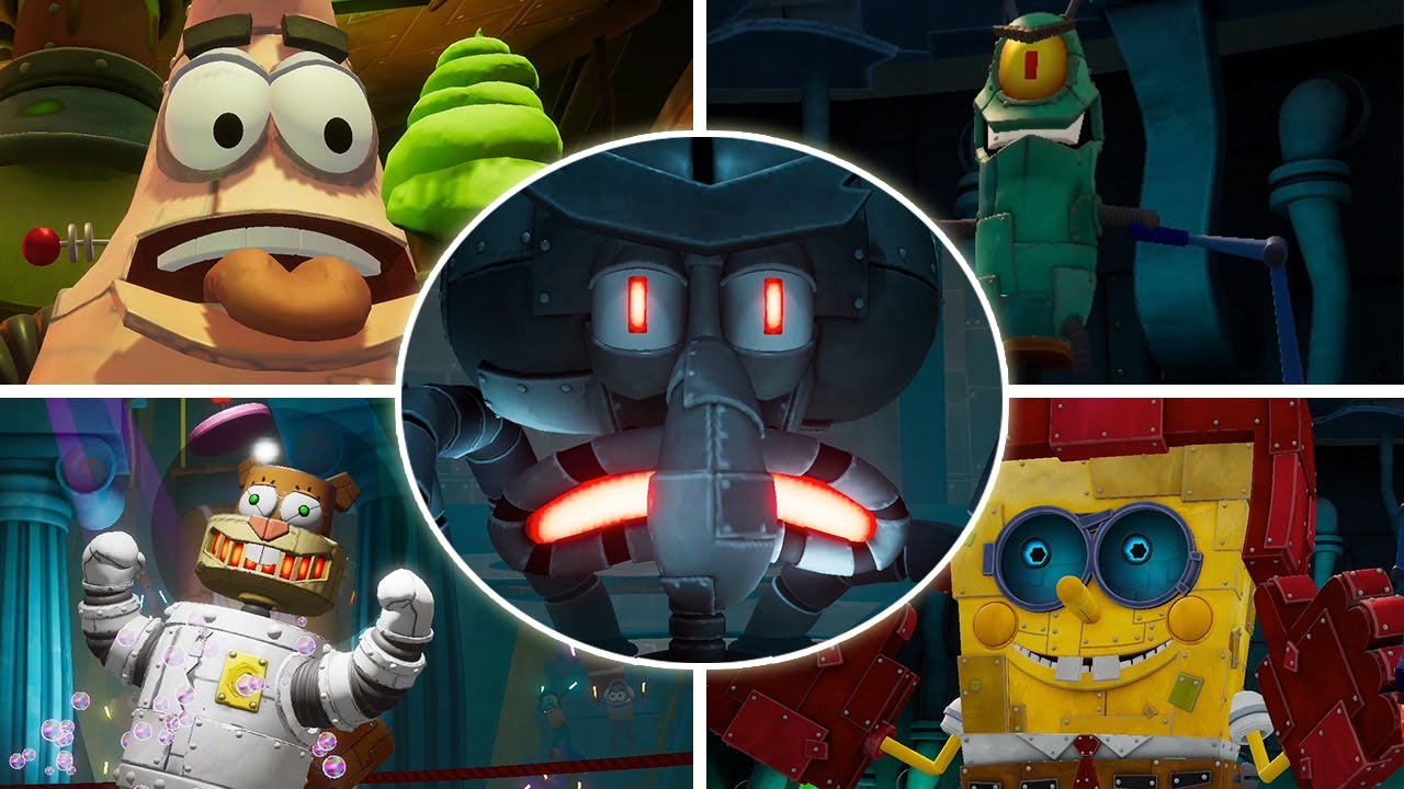TODOS LOS JEFES ROBOT | BOB ESPONJA: BATTLE FOR BIKINI BOTTOM - REHYDRATED