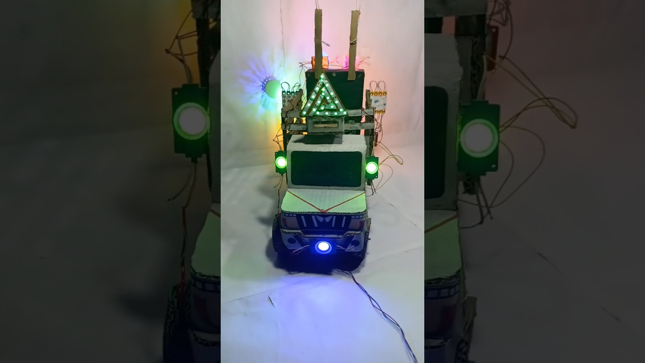 Big dj truck!! how to make big dj and Lighting !! Gautier Ganesh Navratri visarjan Dj truck,#shorts