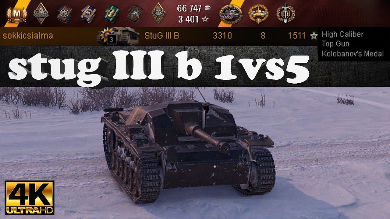 StuG III Ausf. B video in Ultra HD 4K🔝 1vs5 Kolobanov's Medal, 8 kills 🔝 World of Tanks ✔️